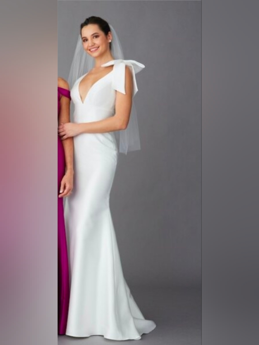 Lazaro Lucy Bow Gown  ivory Wedding Dress Size 14